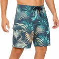 Costume da bagno uomo taglia M blu con stampa tropicale e tasca laterale