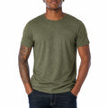 T-shirt da uomo L verde oliva in tessuto a maglia - girocollo casual a maniche corte